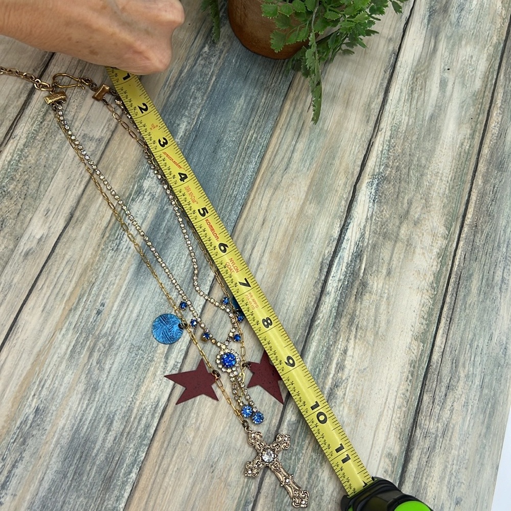 ⭐️Adorned crown patriotic July 4the star spangled layer necklace - Picture 8 of 11